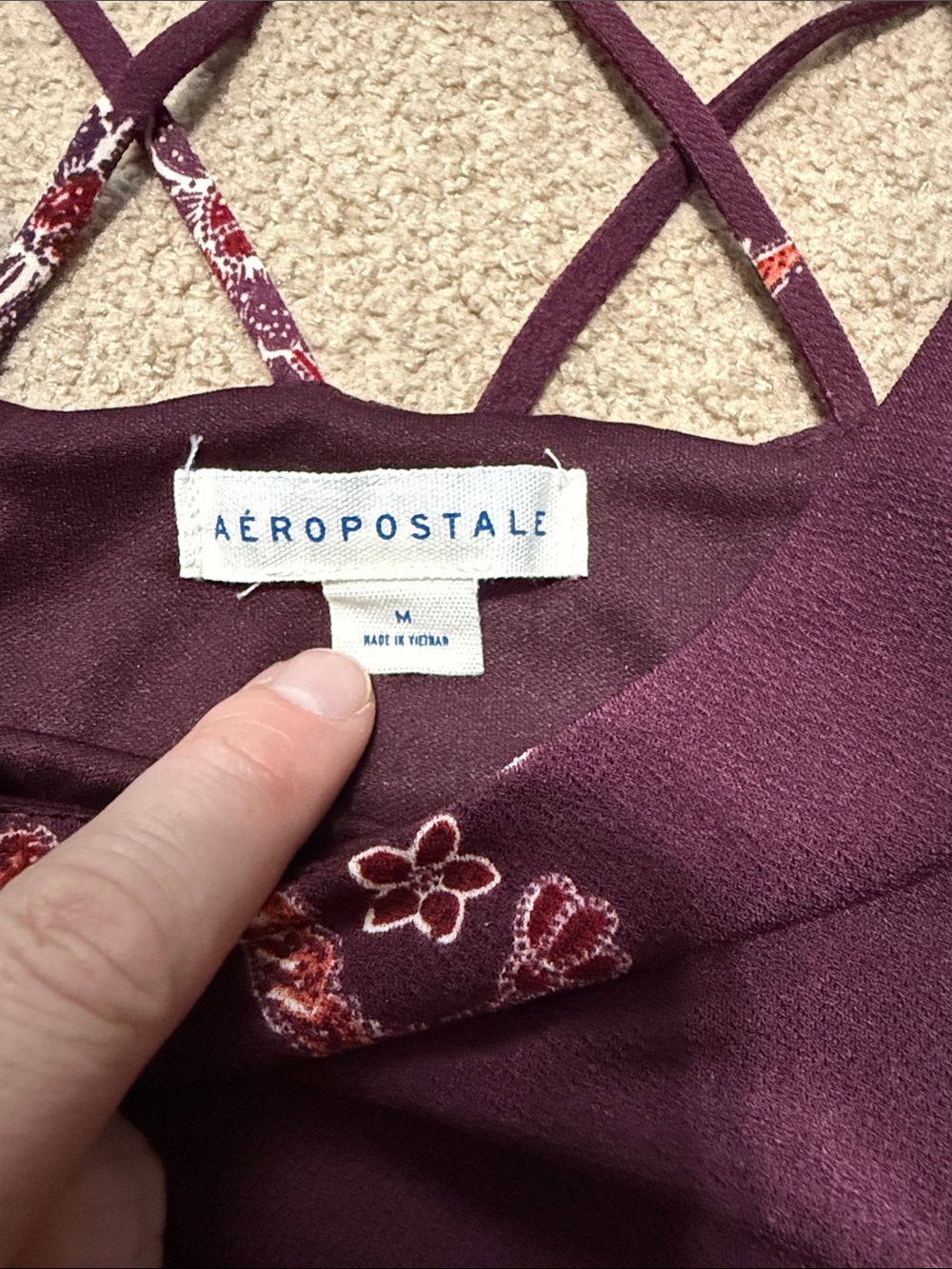 Aeropostale Plum Floral Strappy Sundress - Picture 3 of 4